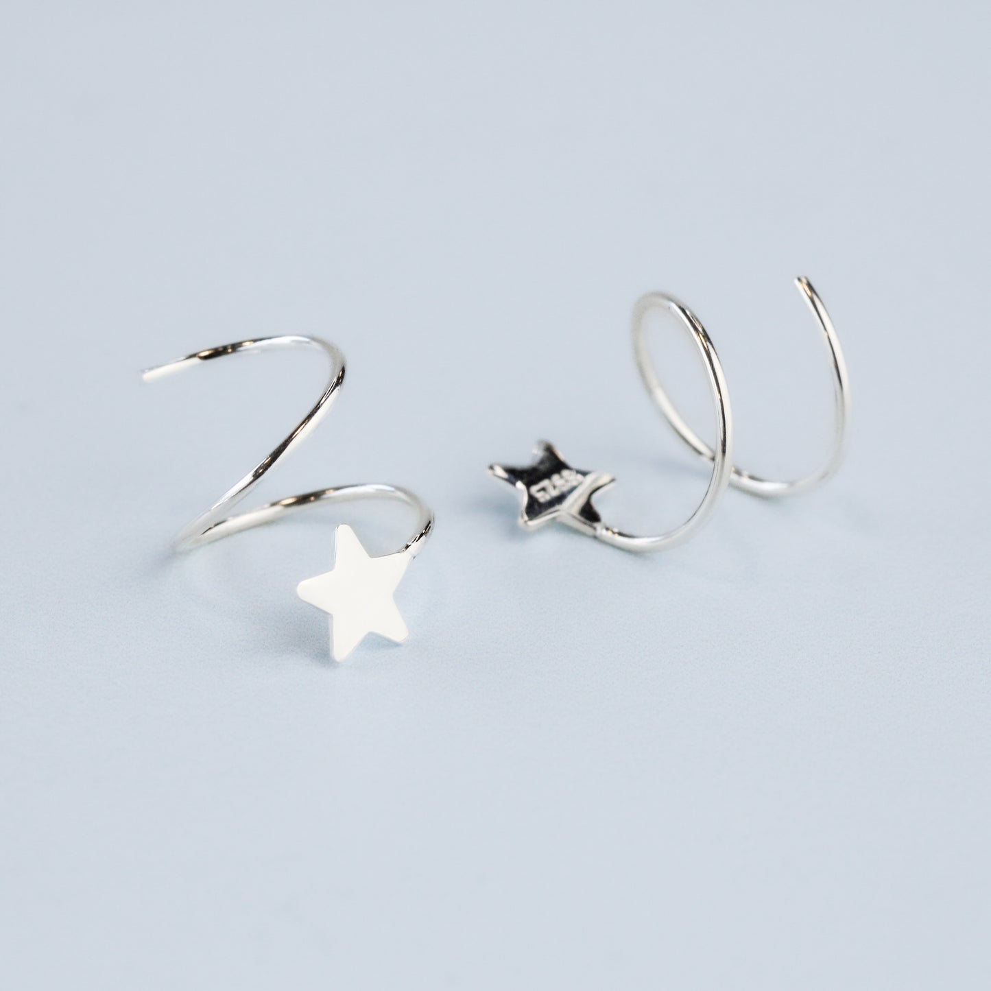 Star Spiral Hoop Earrings
