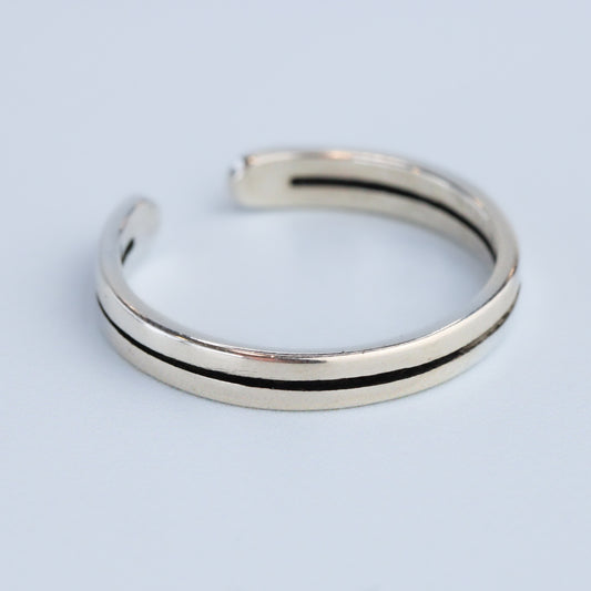 Engraved Line Adjustable Ring