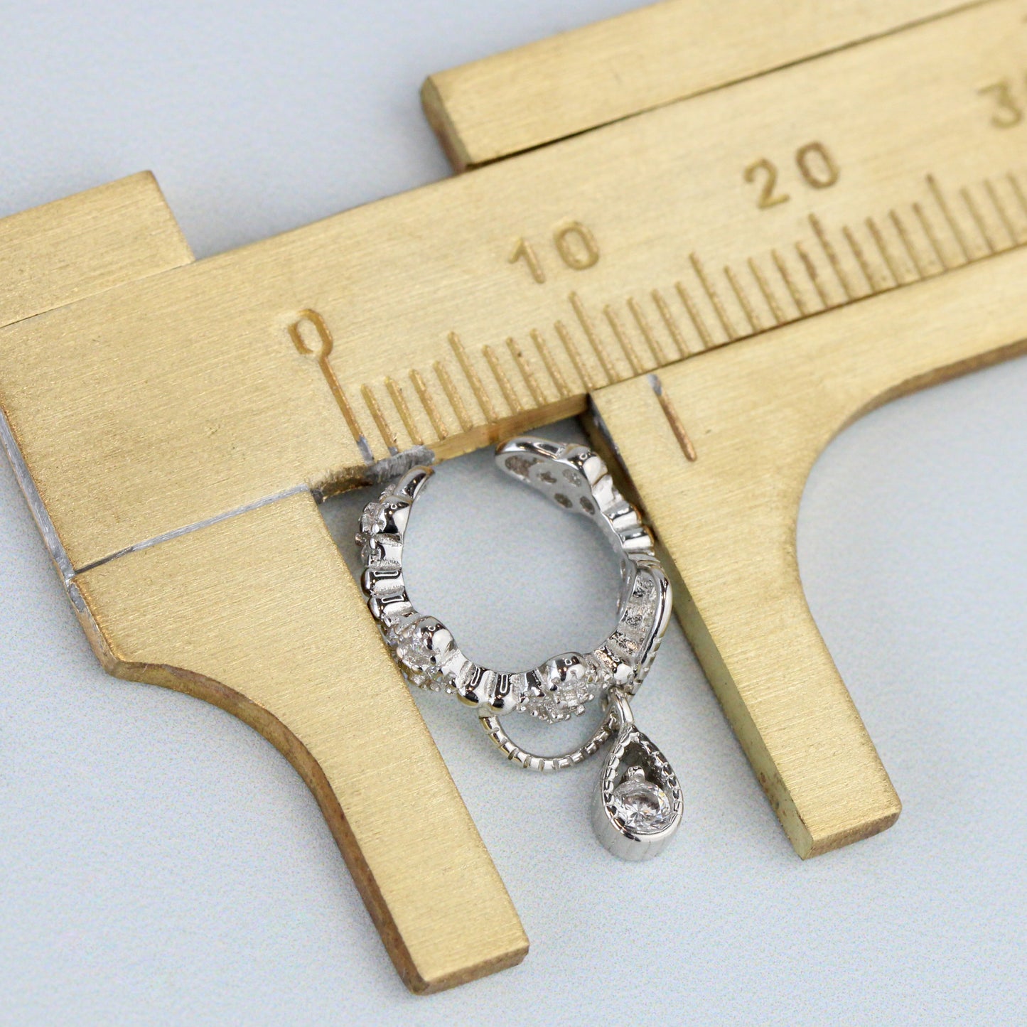 Ornate Zirconia Drop Ear Cuff