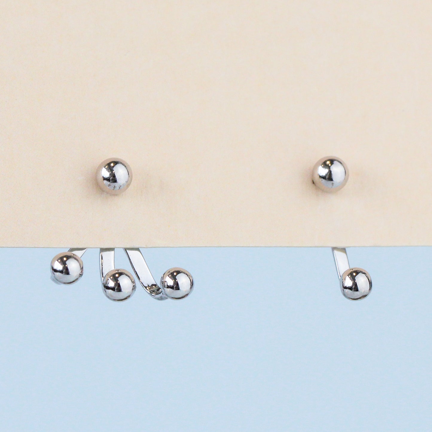 Asymmetrical Ear Jacket Stud Earrings