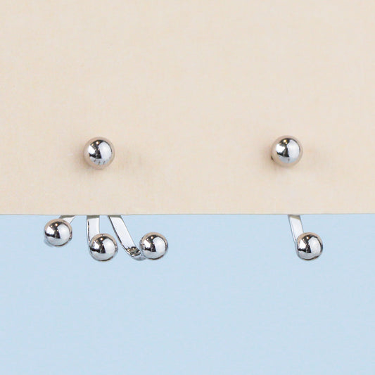 Asymmetrical Ear Jacket Stud Earrings