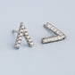 Crystal V Shape Stud Earrings