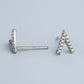 Crystal V Shape Stud Earrings
