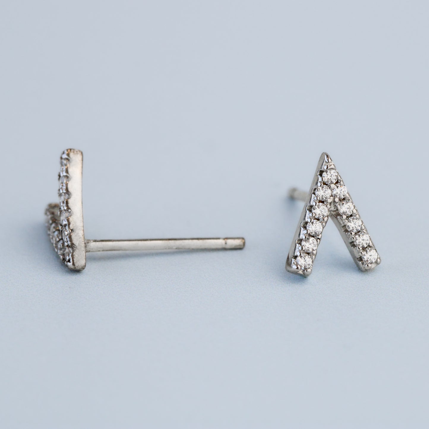 Crystal V Shape Stud Earrings