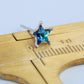 Blue Crystal Moon and Star Stud Earrings