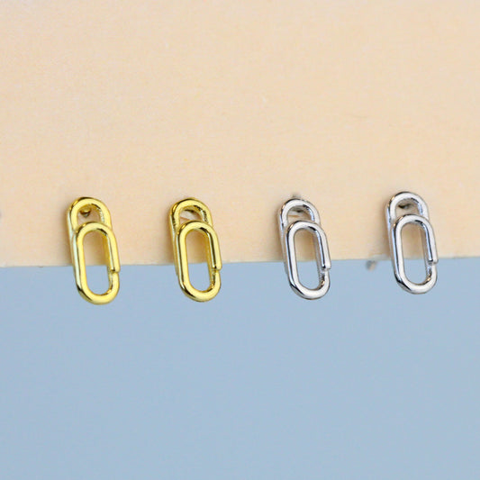 Minimalist Paperclip Stud Earrings