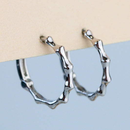 Bamboo Style Hoop Earrings