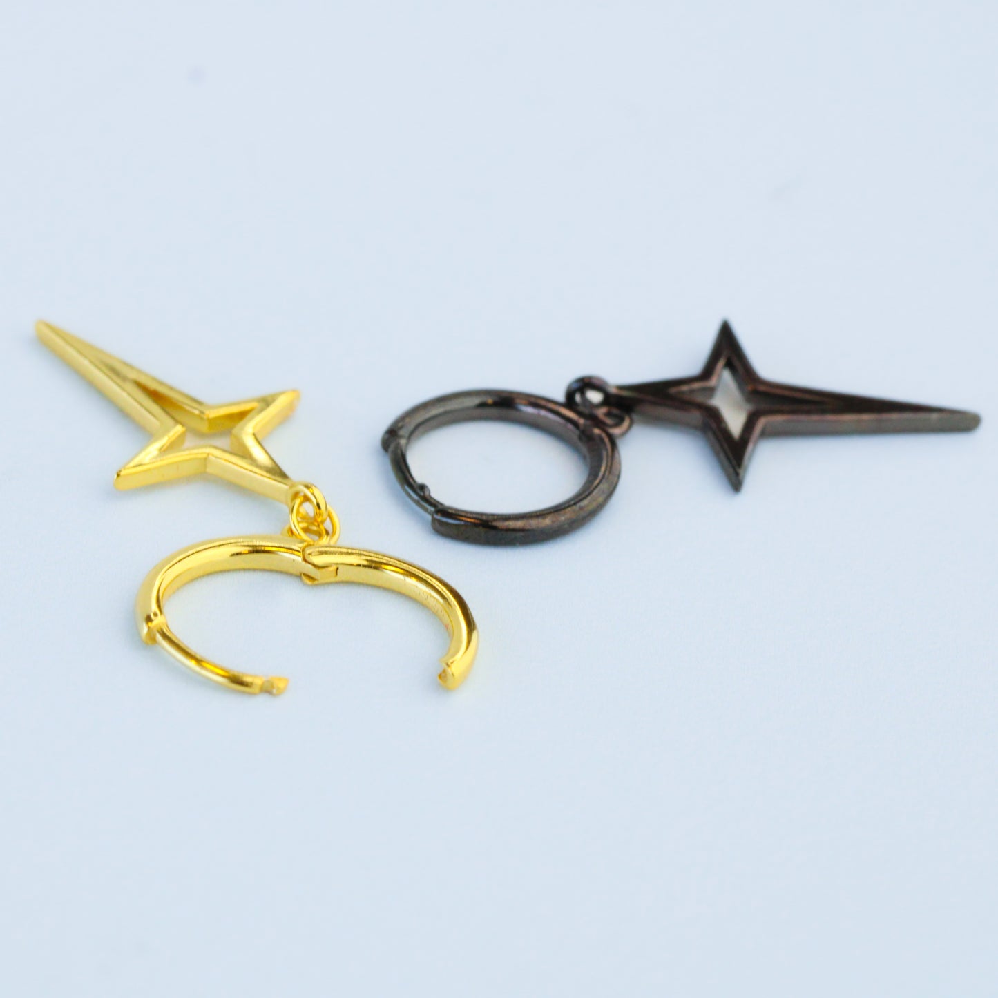 Star Dangle Hoop Earrings