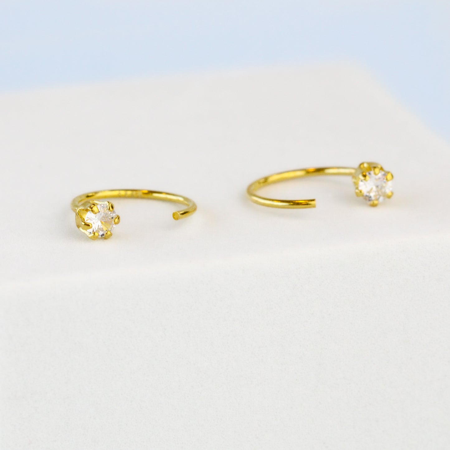 White Crystal Ear Jacket Earrings