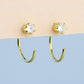 White Crystal Ear Jacket Earrings