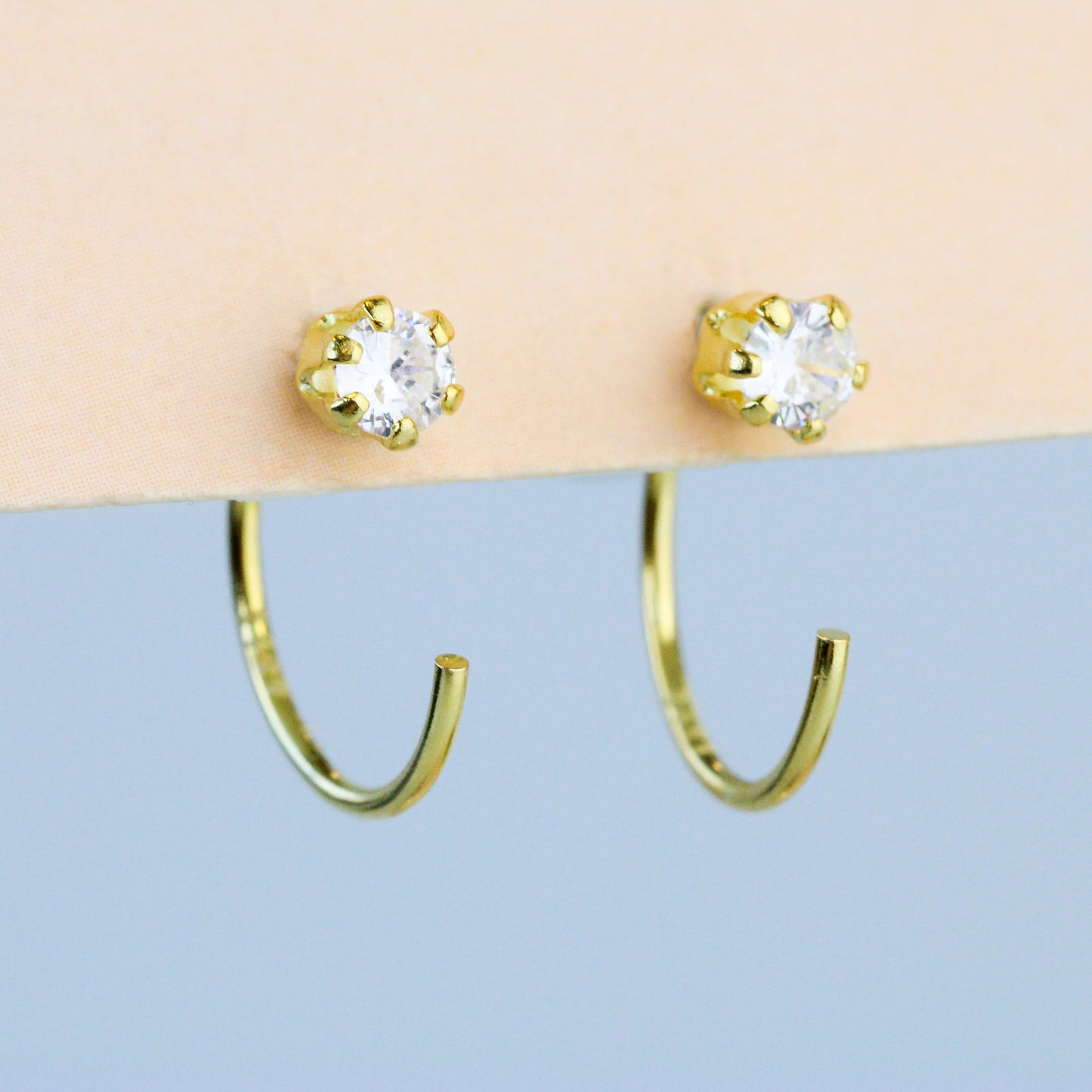White Crystal Ear Jacket Earrings