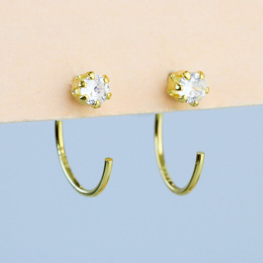 White Crystal Ear Jacket Earrings