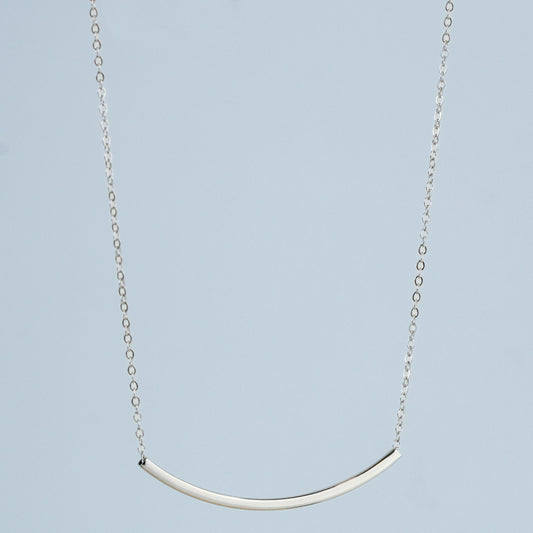 Curved Bar Pendant Necklace