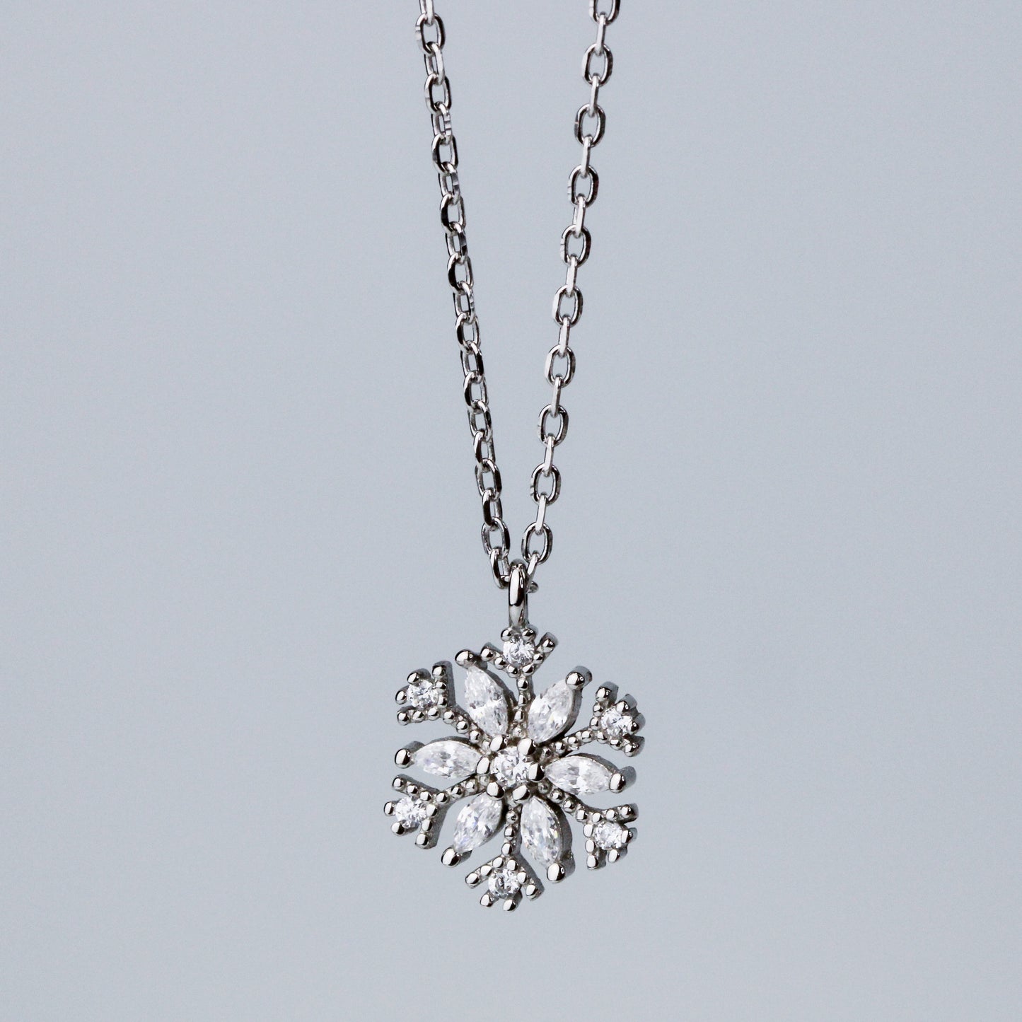 Crystal Snowflake Pendant Necklace