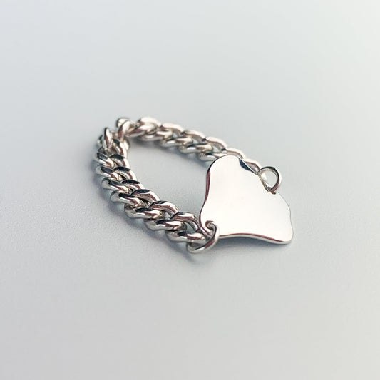 Abstract Pendant Chain Ring