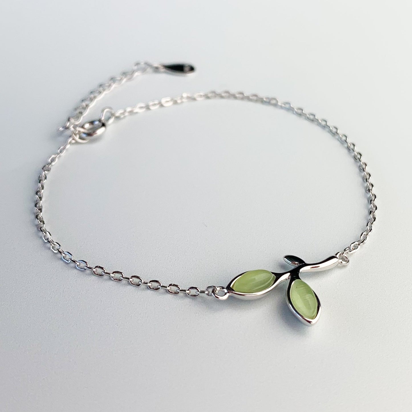 Green Leaf Charm Bracelet