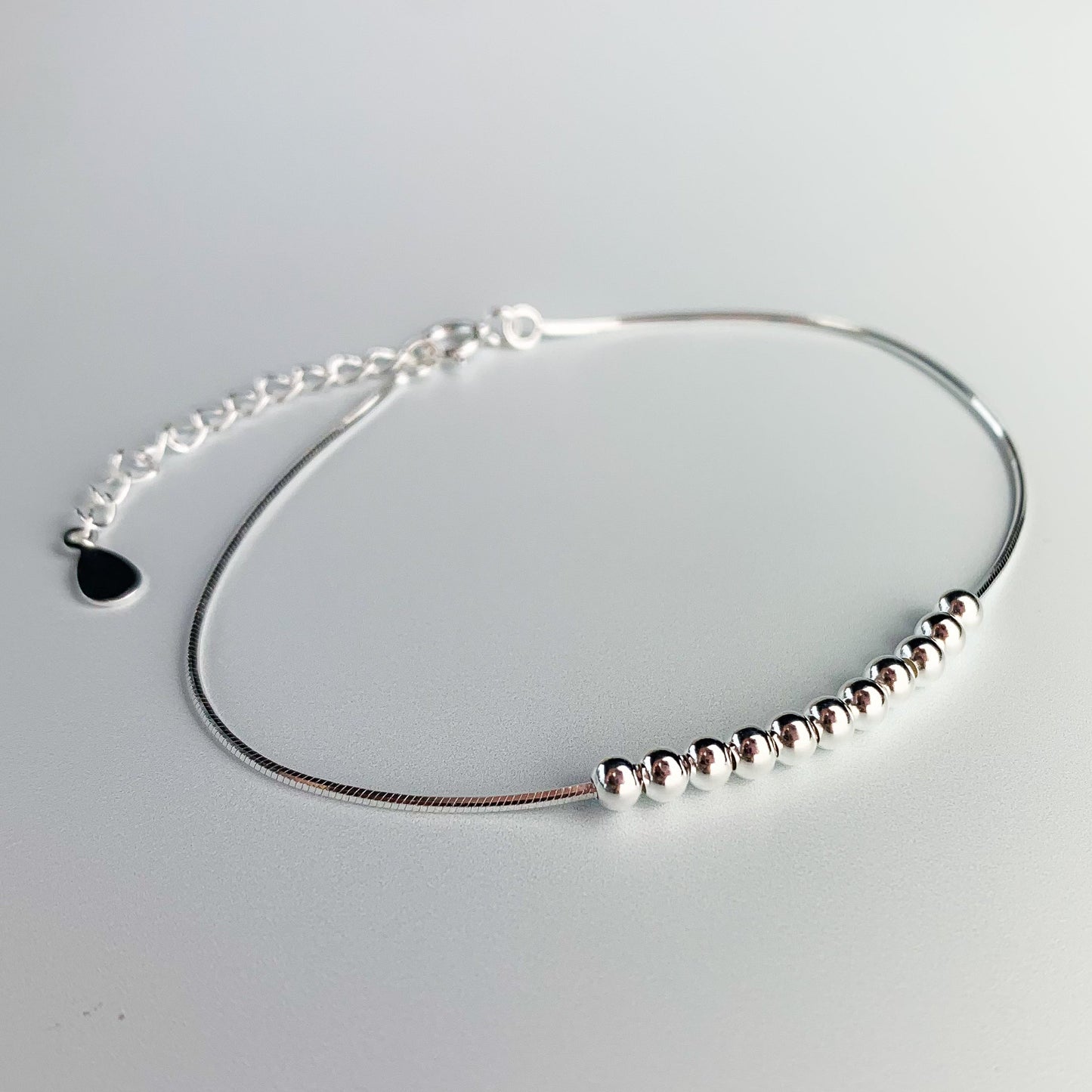 Tiny Silver Bead Bracelet