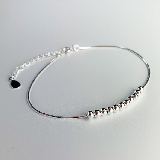Tiny Silver Bead Bracelet
