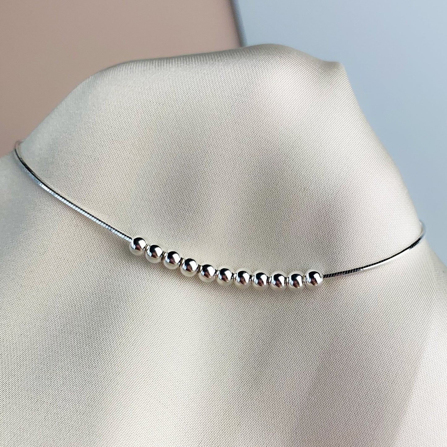 Tiny Silver Bead Bracelet