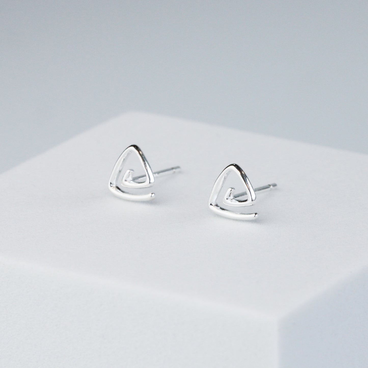 Triangle Spiral Stud Earrings