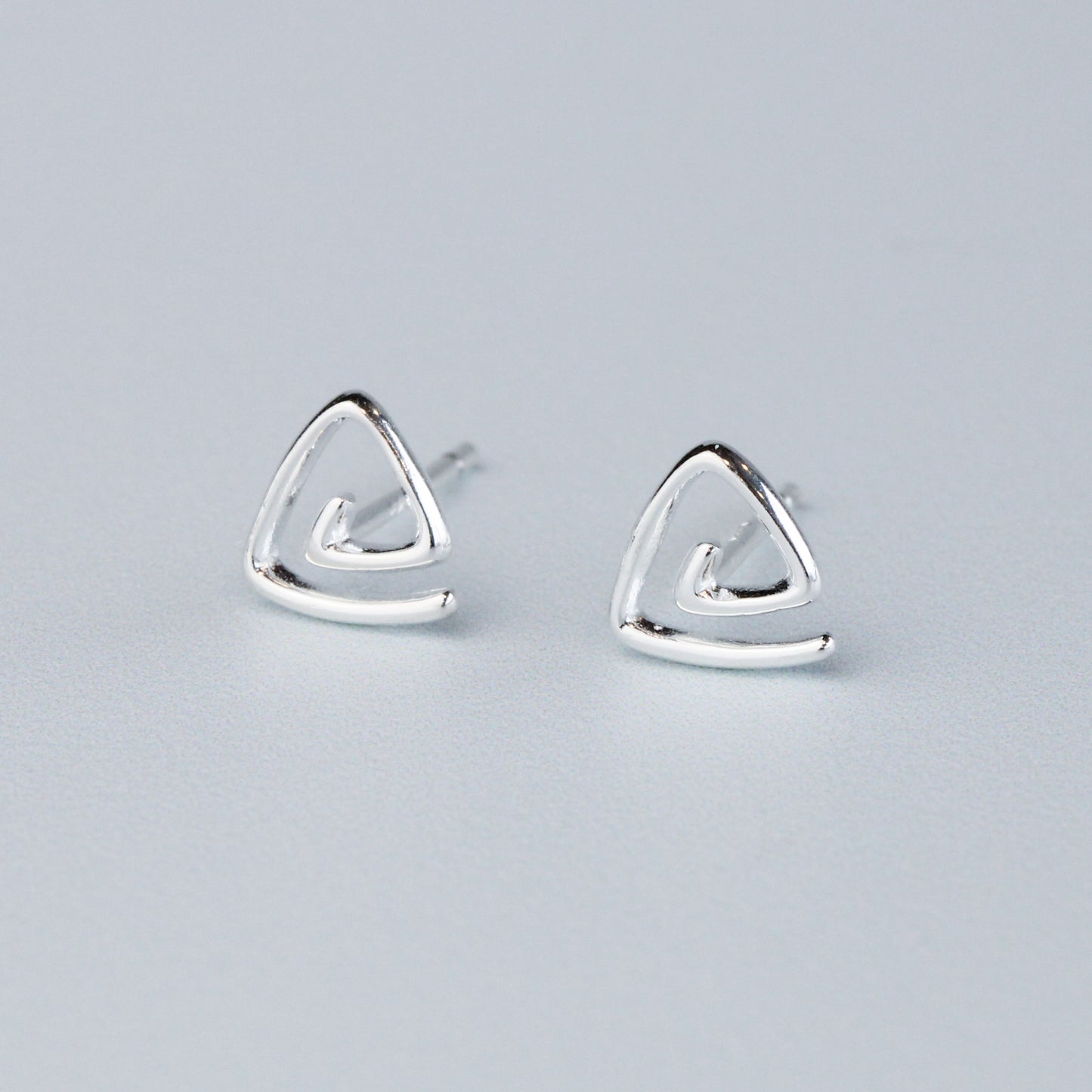 Triangle Spiral Stud Earrings