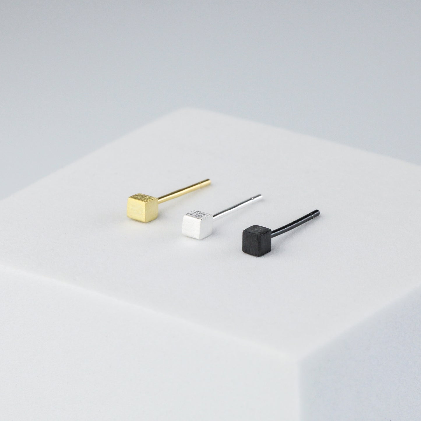 Tiny Cube Stud Earrings