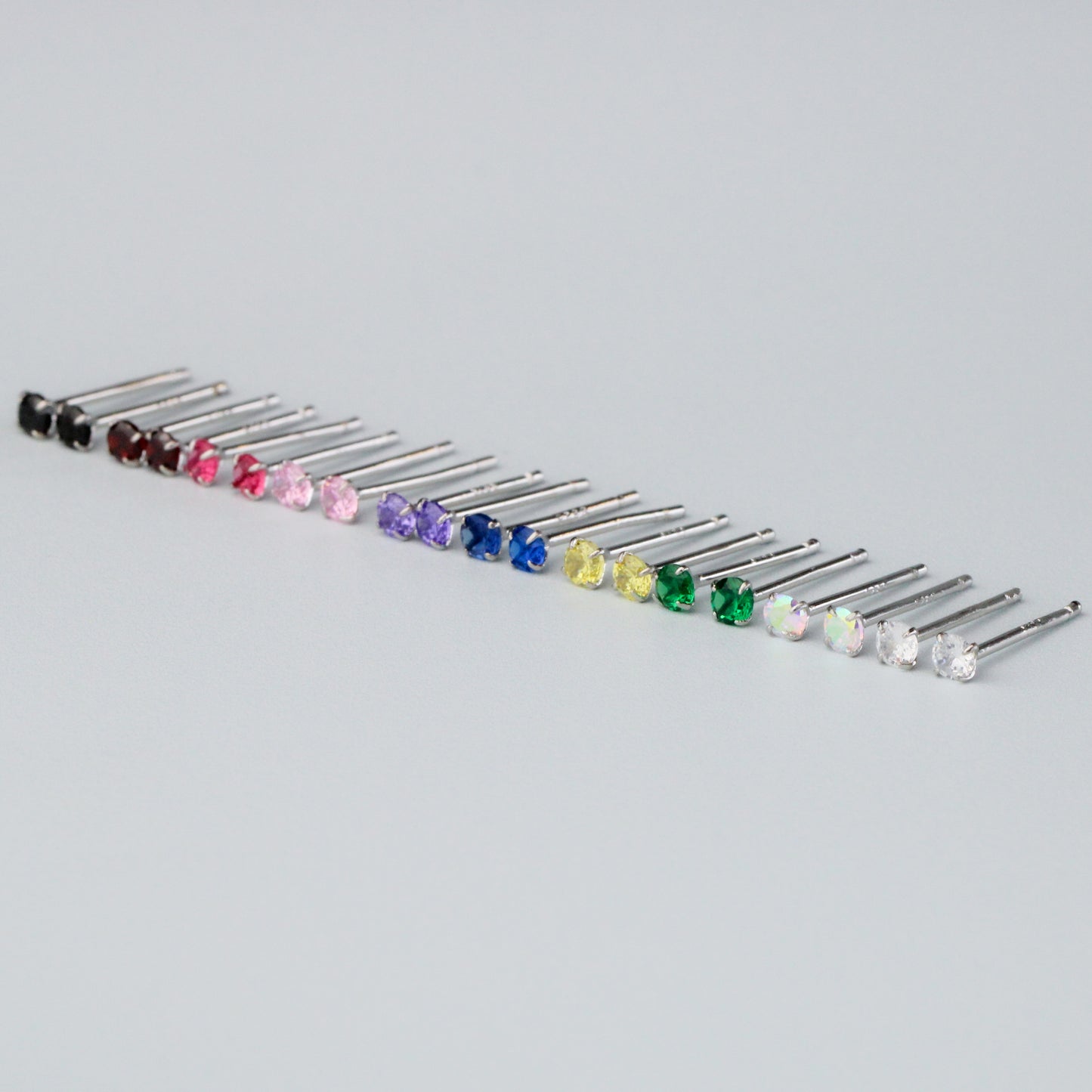 Tiny Colourful Rhinestone Stud Earrings