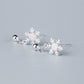 Snowflake Drop Stud Earrings