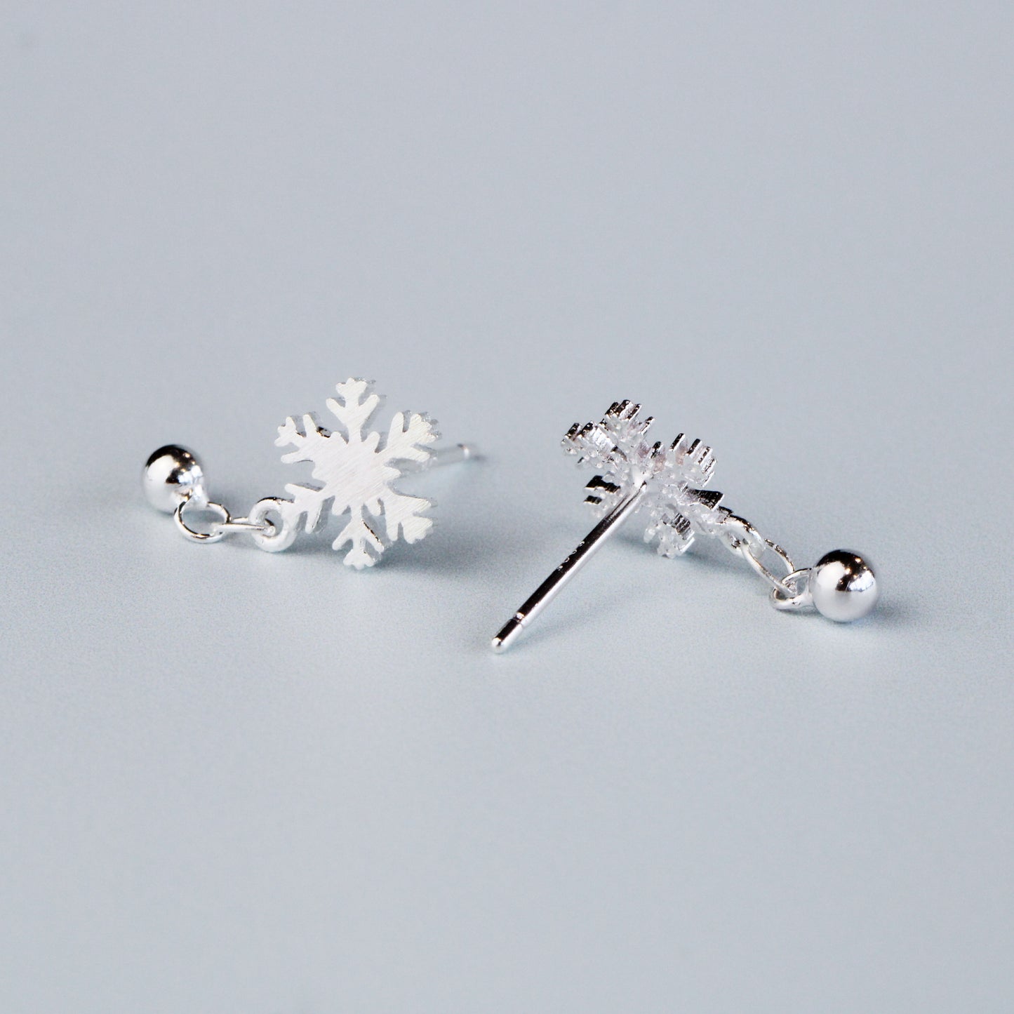 Snowflake Drop Stud Earrings