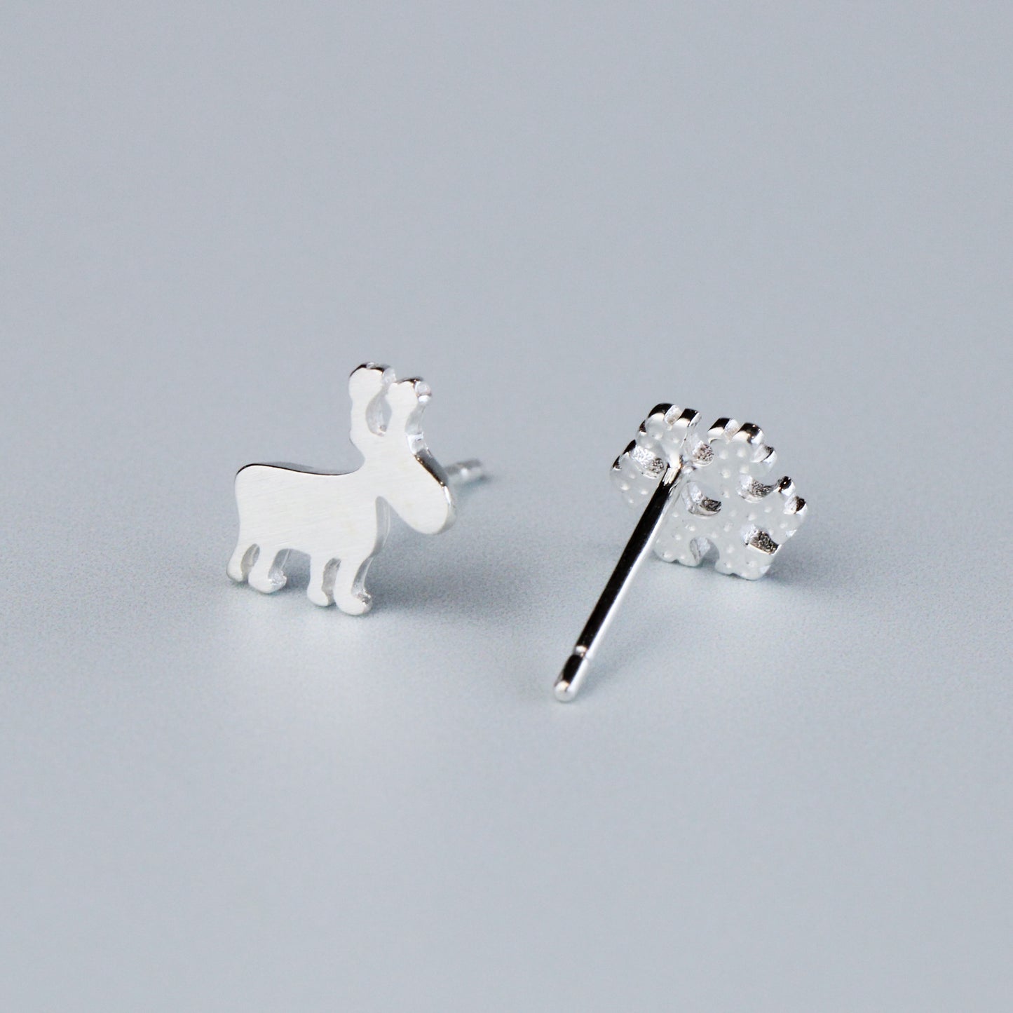 Reindeer and Snowflake Stud Earrings