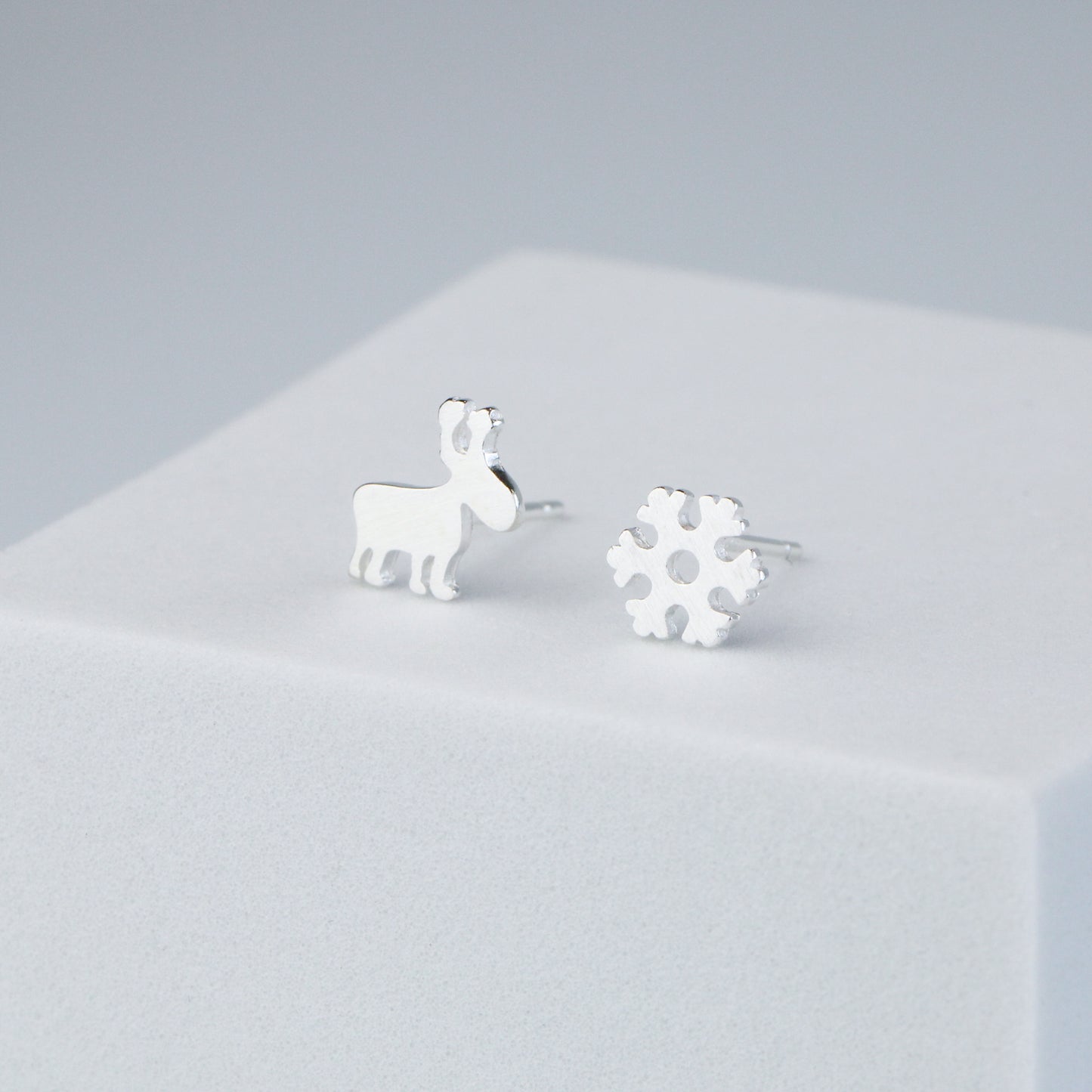 Reindeer and Snowflake Stud Earrings