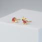 Gold Crystal Reindeer and Santa Hat Earrings