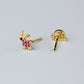 Gold Crystal Reindeer and Santa Hat Earrings