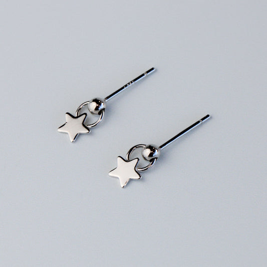 Tiny Star Dangle Stud Earrings