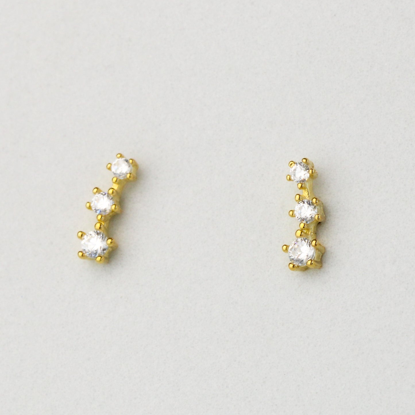 Triple Crystal Stud Earrings