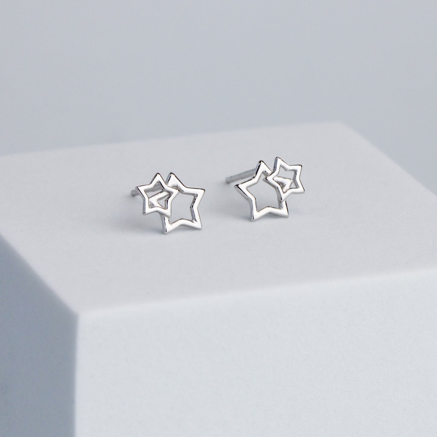 Double Star Stud Earrings