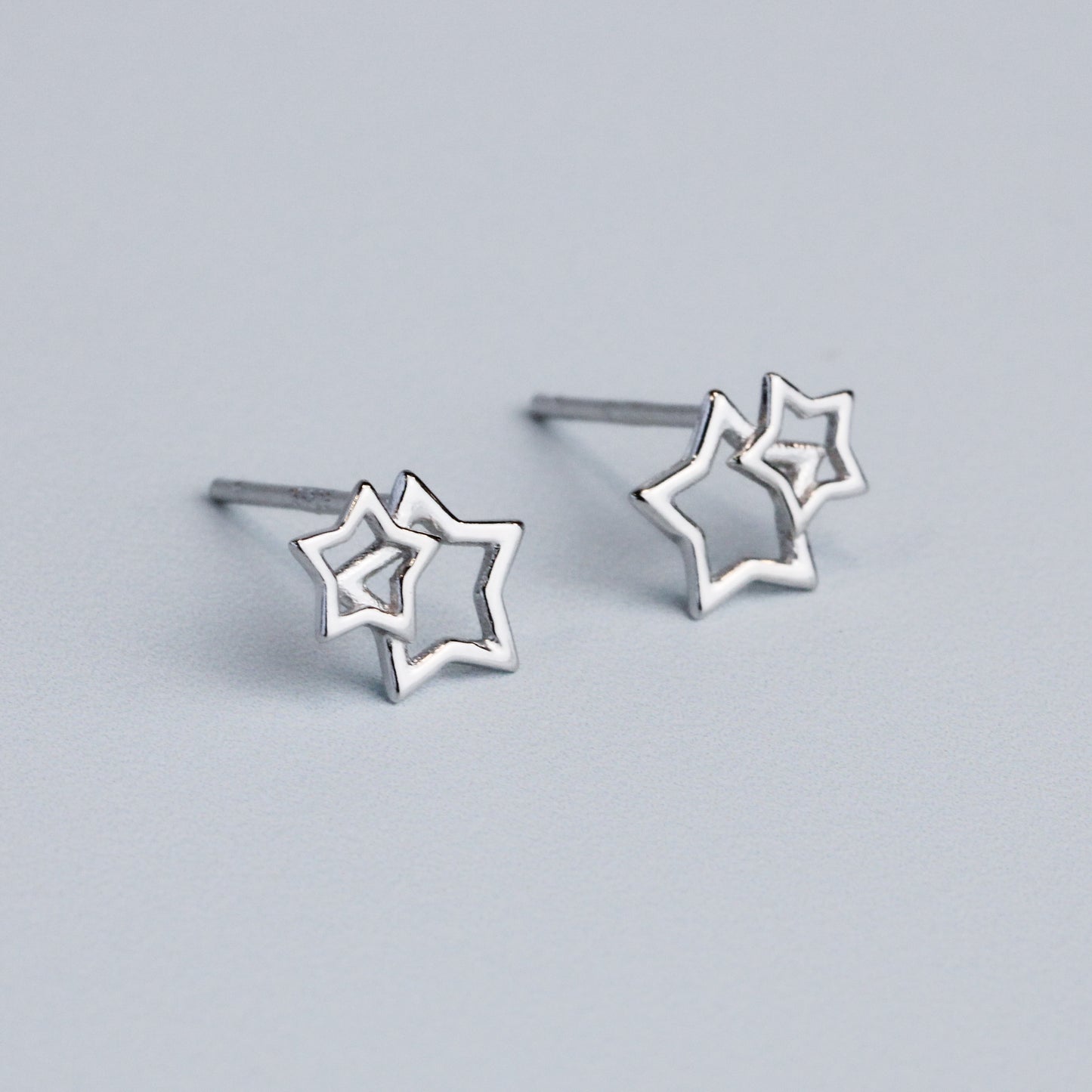 Double Star Stud Earrings