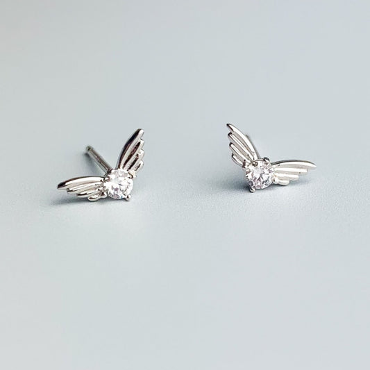 Crystal Wings Stud Earrings