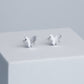 Brushed Silver Butterfly Stud Earrings