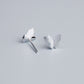 Brushed Silver Butterfly Stud Earrings