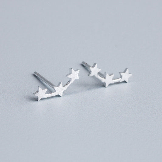 Triple Star Climber Stud Earrings