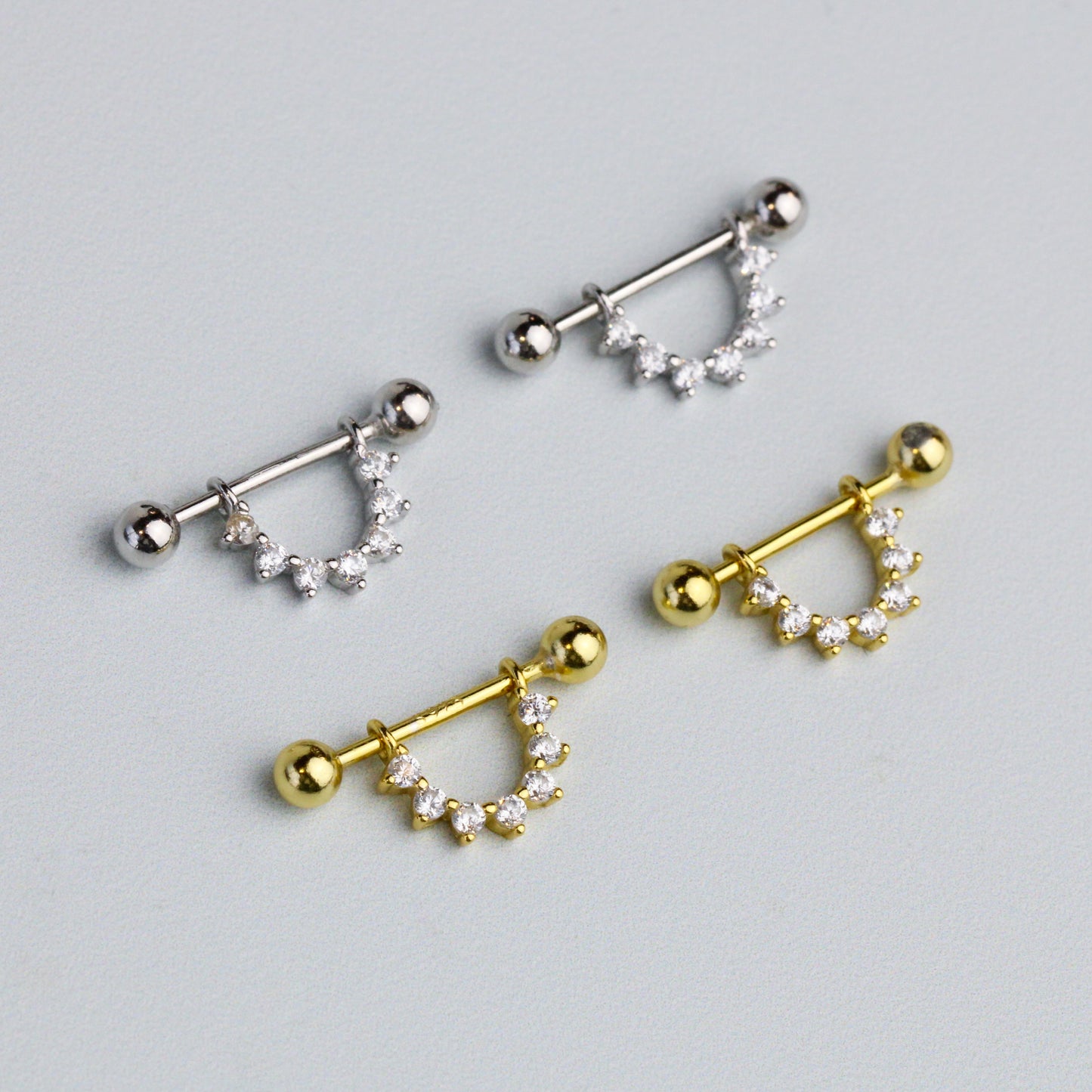 Spike Huggie Screw Back Stud Earrings