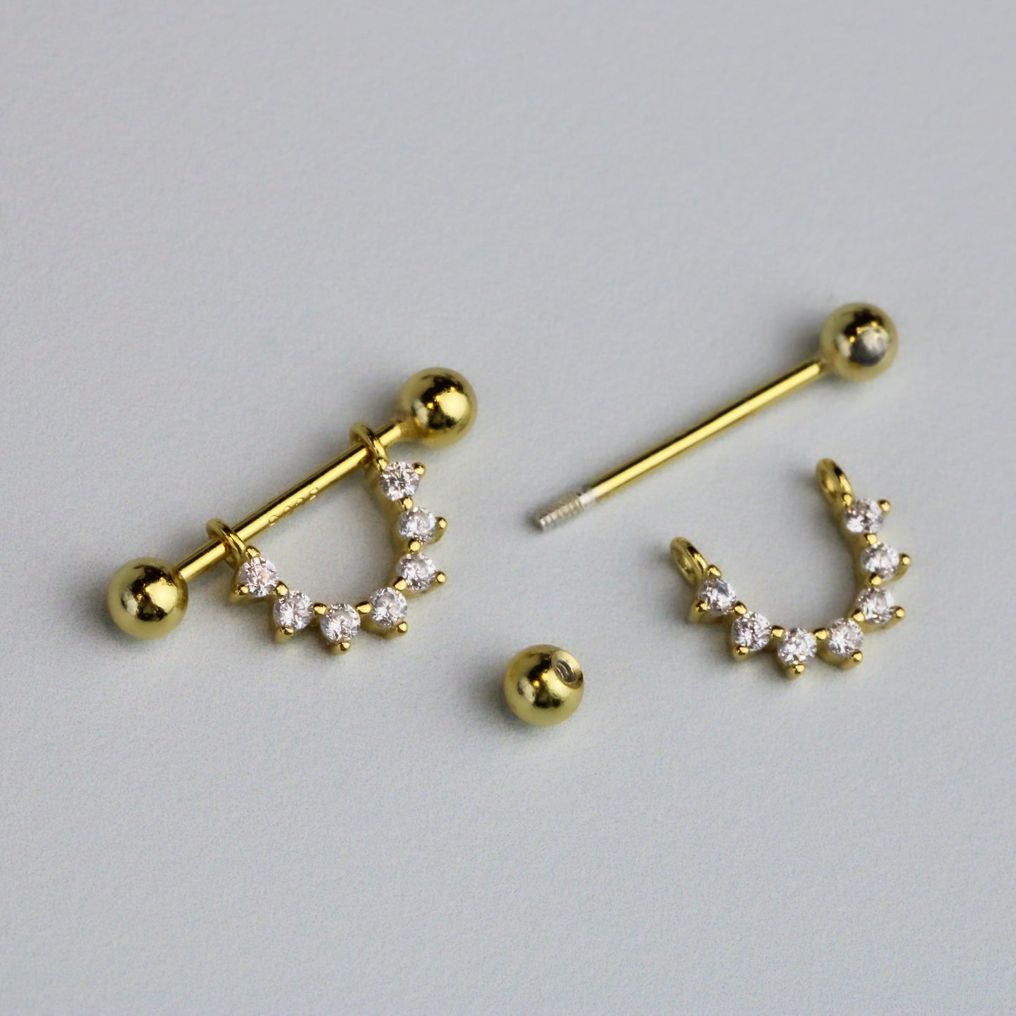 Spike Huggie Screw Back Stud Earrings