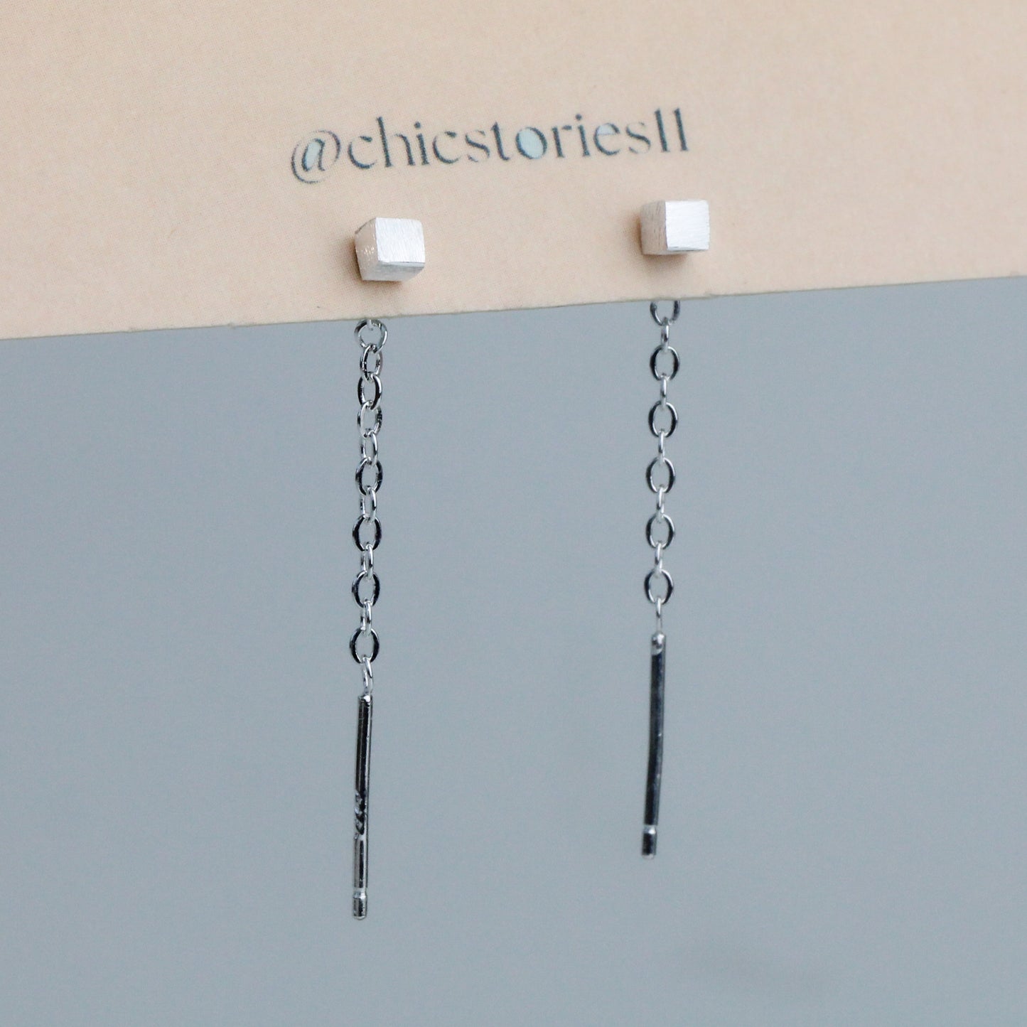 Cube Threader Earrings