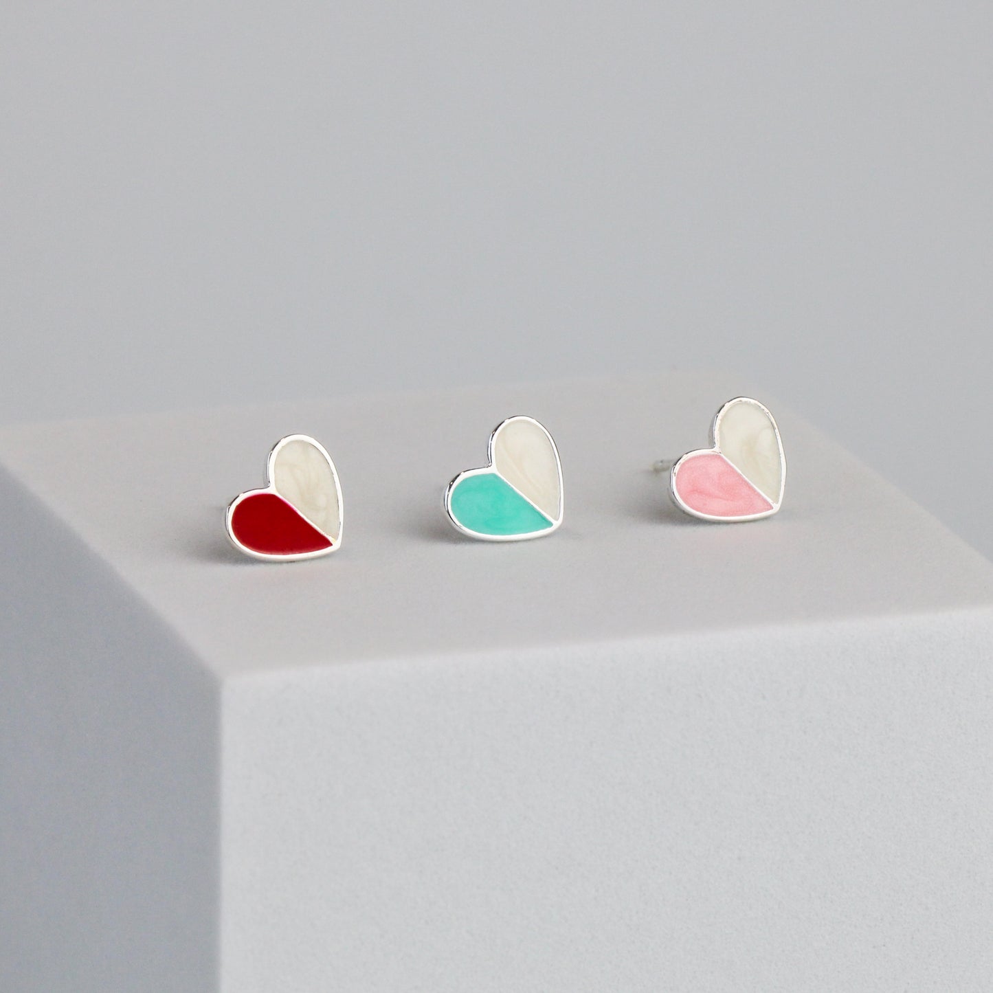 Colourful Heart Stud Earrings