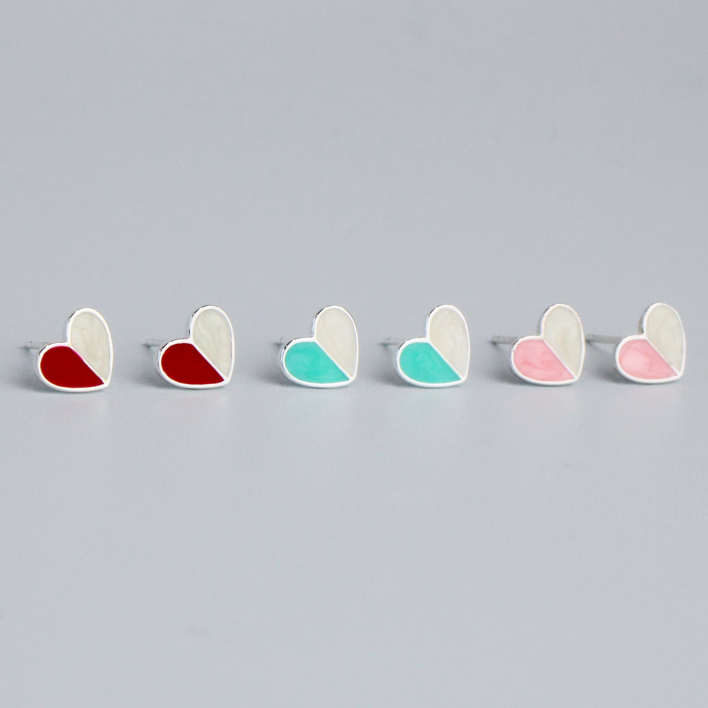 Colourful Heart Stud Earrings