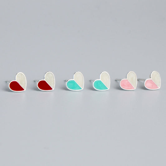 Colourful Heart Stud Earrings