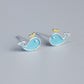 Blue Whale Stud Earrings