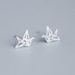 Origami Crane Stud Earrings