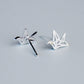 Origami Crane Stud Earrings